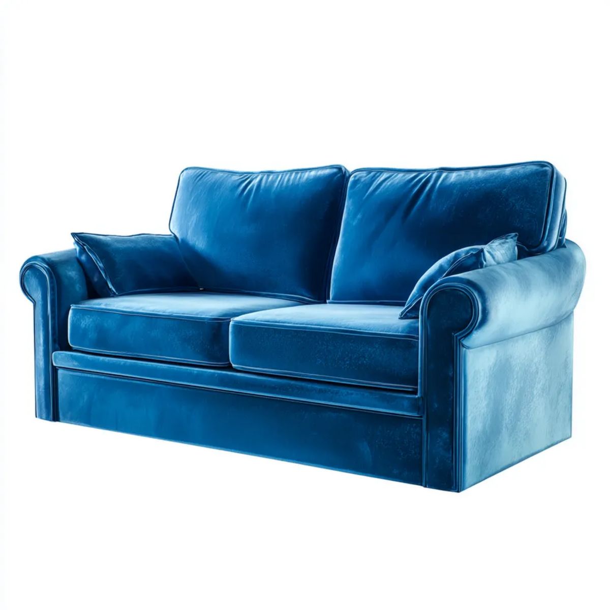 Dwuosobowa sofa z aksamitu granatowa 170 x 95 x 88 cm