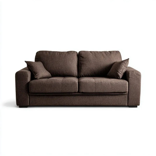 Dwuosobowa sofa z tkaniny brązowa 180 x 90 x 85 cm